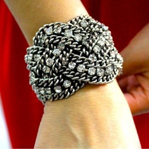 STELLA & DOT Petra Braided Rhinestone Bracelet - LIKE NEW